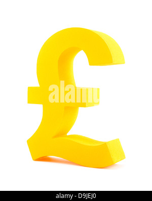 Golden simbolo cancelletto isolato su bianco Foto Stock