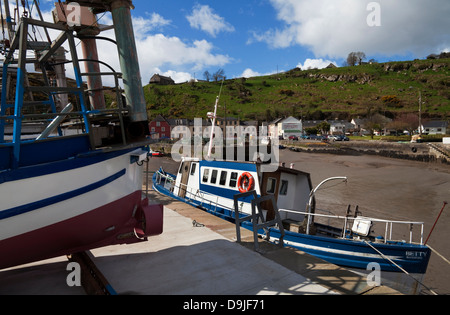 Il porto e le barche da pesca, il passaggio a est, nella contea di Waterford, Irlanda Foto Stock