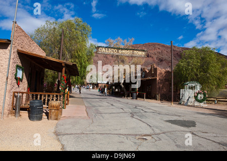 Ingresso di Calico Ghost Town, Calico, California, Stati Uniti d'America Foto Stock