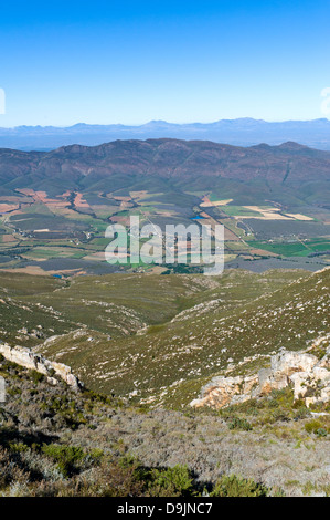 Vista nord dal Swartberg Pass, Western Cape, Sud Africa Foto Stock