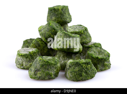 Congelati spinaci close-up Foto Stock