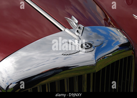 Bentley emblema sulla parte anteriore dell'auto classica Foto Stock