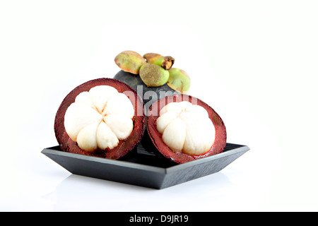 Il Mangosteen frutta è il sapore dolce e frutta domestici in Thailandia. Foto Stock