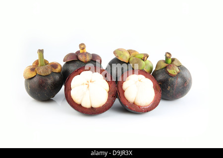 Il Mangosteen frutta è il sapore dolce e frutta domestici in Thailandia. Foto Stock