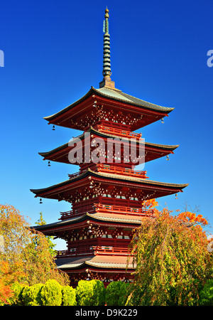 La pagoda a cinque piani del Tempio Saishoin in Hirosaki, il Giappone è stato costruito nel 1667. Foto Stock