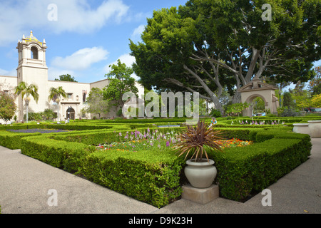 Balboa Park Gardens e costruzione a San Diego in California. Foto Stock