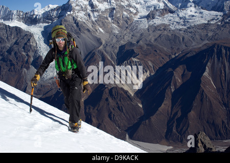 Arrampicata Naya Kanga, trekking picco in Langtang, Nepal Foto Stock