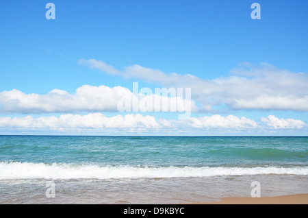 Il lago Michigan litorale a Pt. Betsie faro Foto Stock