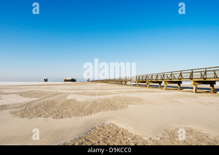 Spiaggia paesaggio dal mare del Nord in primavera, scenario di spiaggia sul Mare del Nord in salto Foto Stock