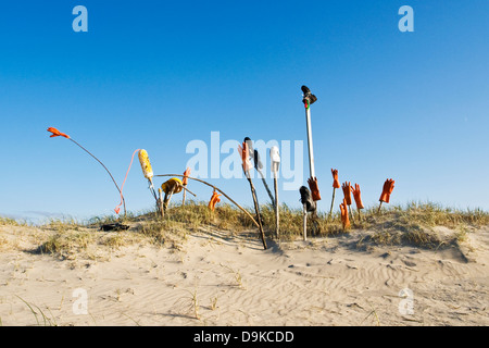 Flotsam e jetsam su una spiaggia dal Mare del Nord, Flotsam su una spiaggia del Mare del Nord Foto Stock