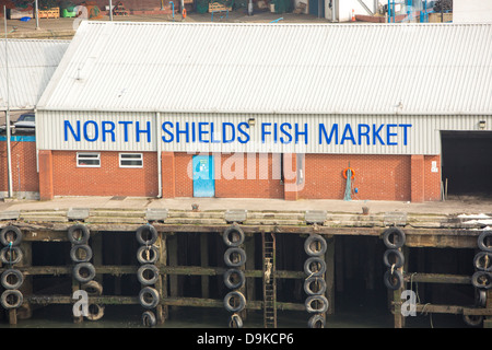 Il mercato del pesce di North Shields nei pressi di Newcastle, Regno Unito. Foto Stock