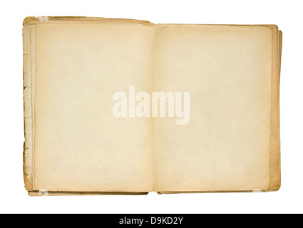 Aprire il vecchio libro bianco con tracciato di ritaglio Foto Stock