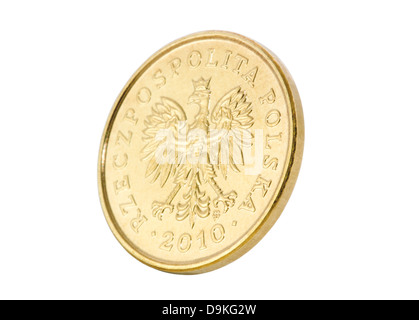 Il polacco moneta con tracciato di ritaglio Foto Stock