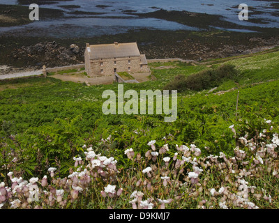 Edificio, Ile aux Moines, Les sept Iles, Brittany Foto Stock