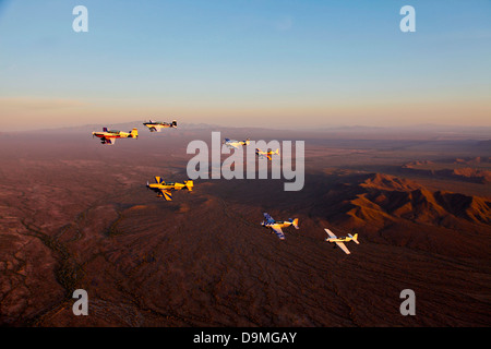 Un Extra 300 aerei acrobatici volare in formazione durante la formazione APS in Mesa, Arizona. Foto Stock