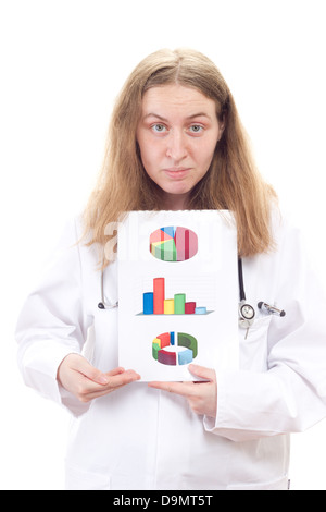 Medico femmina presentazione dei risultati della ricerca Foto Stock