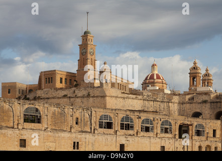 Saint Michael bastione, Senglea, chiesa di San Lawrenz, Birgu, Malta. Foto Stock