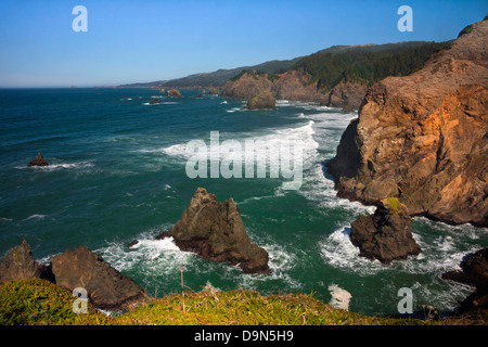 OREGON - La costa del Pacifico in Samuel H. Boardman stato Parco Indiana Sands area. Foto Stock