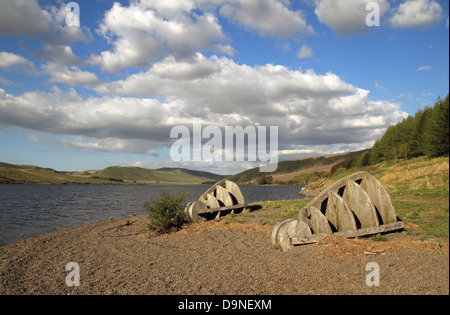 Shinglehook arte moderna da Matt Baker, a St Mary's Loch, Superiore Yarrow Valley, frontiere, Scotland, Regno Unito Foto Stock