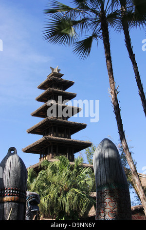 Rustico edificio all'Adventureland zona di Walt Disney World Magic Kingdom Park Foto Stock