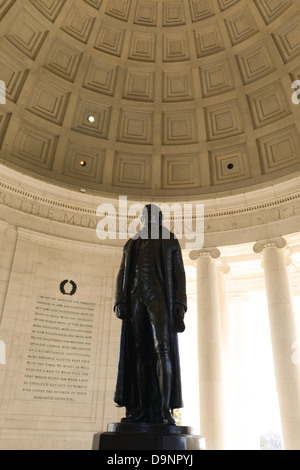 Jefferson Memorial statua Foto Stock