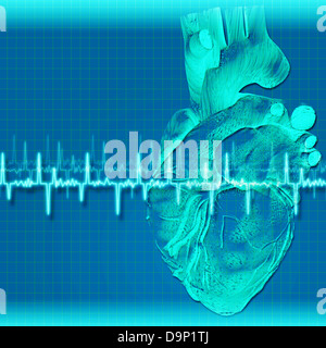 Abstract medici e sanitari con gli sfondi del cuore umano Foto Stock