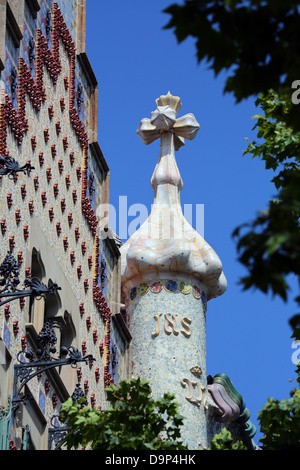 Casa Batllo Casa modernista disegnato da Gaudì a Barcellona, Spagna Foto Stock