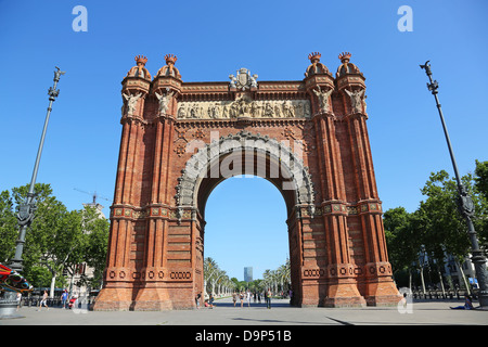 Arc de Triomf arch a Barcellona, Spagna Foto Stock