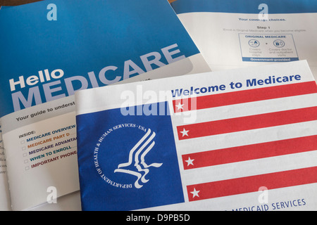 Ancora la vita del Medicare opuscoli informativi, STATI UNITI D'AMERICA Foto Stock