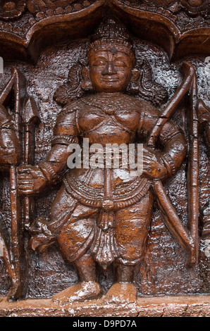 Asia, India, Karnataka, Udipi, Udupi Krishna Temple, la figura su un carro del tempio Foto Stock