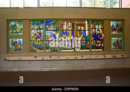 Il vetro macchiato murale di George Washington a Mt. Vernon Visitor Center, Virginia, Stati Uniti d'America Foto Stock