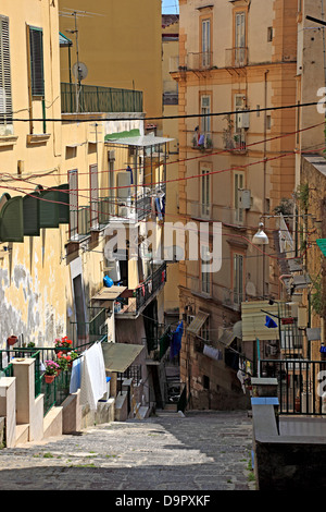 Stradina nel centro storico di Napoli, campania, Italy Foto Stock