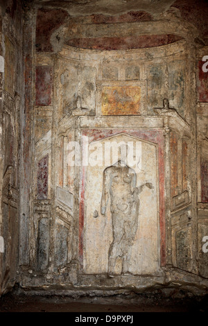 Parete storico affresco nella Villa San Marco Stabiae, Castellammare di Stabia, Campania, Italia Foto Stock