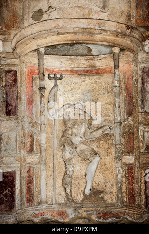 Parete storico affresco nella Villa San Marco Stabiae, Castellammare di Stabia, Campania, Italia Foto Stock