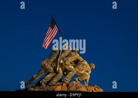 Marine Corps War Memorial, anche di Iwo Jima Memorial, Arlington Ridge Park, Arlington, Virginia, Stati Uniti d'America Foto Stock