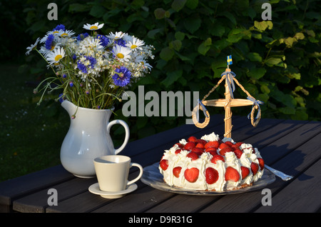 Tavolo realizzato per i piccoli caffè di mezza estate breake Foto Stock