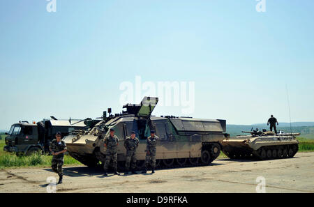 Logistica internazionale di standardizzazione e di interoperabilità la formazione sul campo esercizio di esercito centro di formazione affinché la Slovacchia il 20 giugno 2013. Circa 1800 soldati e professionisti di logistica da 35 paesi tra cui l'India o la Russia partecipano a questo esercizio. La messa a fuoco è diretta verso la pianificazione logistica di supporto e le prove di interoperabilità in diverse funzioni di logistica. (CTK foto/Jan KOLLER) Foto Stock