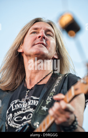 LINCOLN, CA - 22 Giugno: Mark Matejka con Lynyrd Skynyrd esegue al Thunder Valley Casino e resort a Lincoln, California Foto Stock