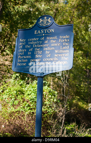 EASTON centro chiave del viaggio, commercio e industria a forche del Delaware poiché i giorni dell'Indiano. Stabiliti nel 1752 da Foto Stock