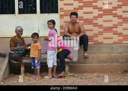 La vita quotidiana nelle zone rurali Kampot provincia della Cambogia Foto Stock