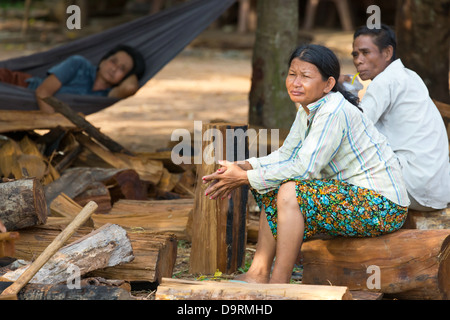 La vita quotidiana nelle zone rurali Kampot provincia della Cambogia Foto Stock