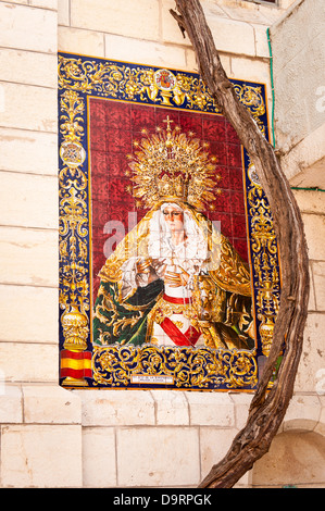 Israele Gerusalemme vecchia città araba musulmana trimestre 4 quarta stazione della croce armena ortodossa di Nostra Signora delle piastrelle di spasmo Foto Stock