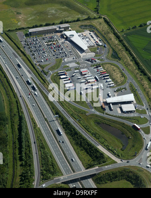 Vista aerea di Wetherby Servizi sulla A1M Foto Stock