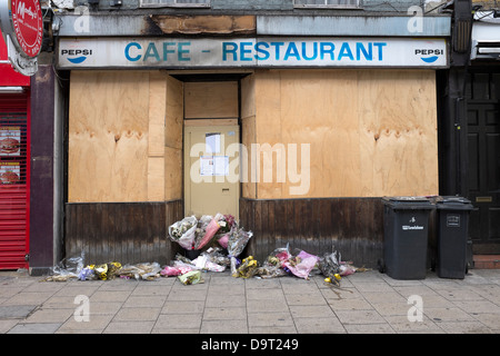 Bruciata Cafe Ristorante Deptford Hight Street Foto Stock