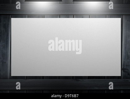 Copia bianca spazio poster appeso a una parete Foto Stock