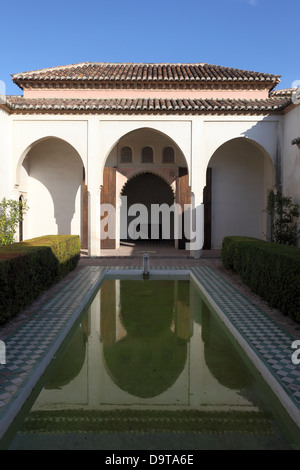 Patio de la alberca in Alcazaba de Malaga. Andalusia, Spagna Foto Stock