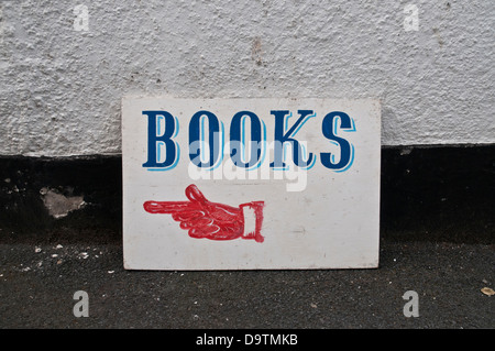 Segno dicendo 'Libri' a Appledore, North Devon Foto Stock