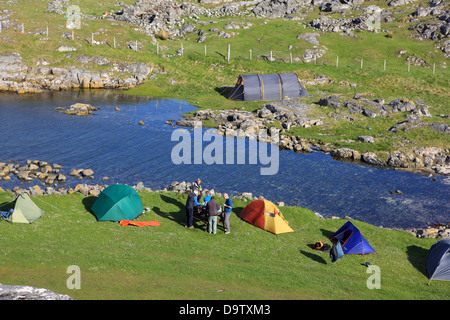 : Achmelvich campeggio di Sutherland nel nord della Scozia Foto Stock