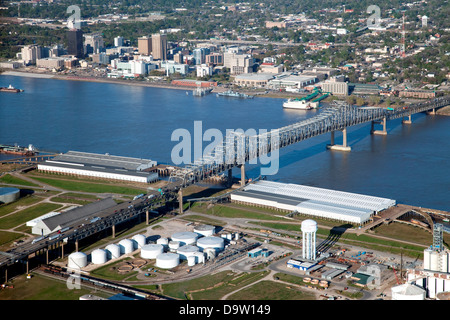 Antenna della Horace Wilkinson Bridge, Baton Rouge, Louisiana Foto Stock