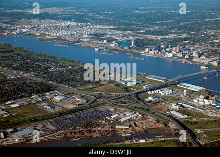 Antenna di Baton Rouge, Louisiana Skyline Foto Stock